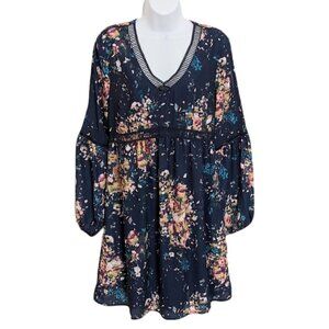 MEXX Blue floral boho dress size 2 @Y